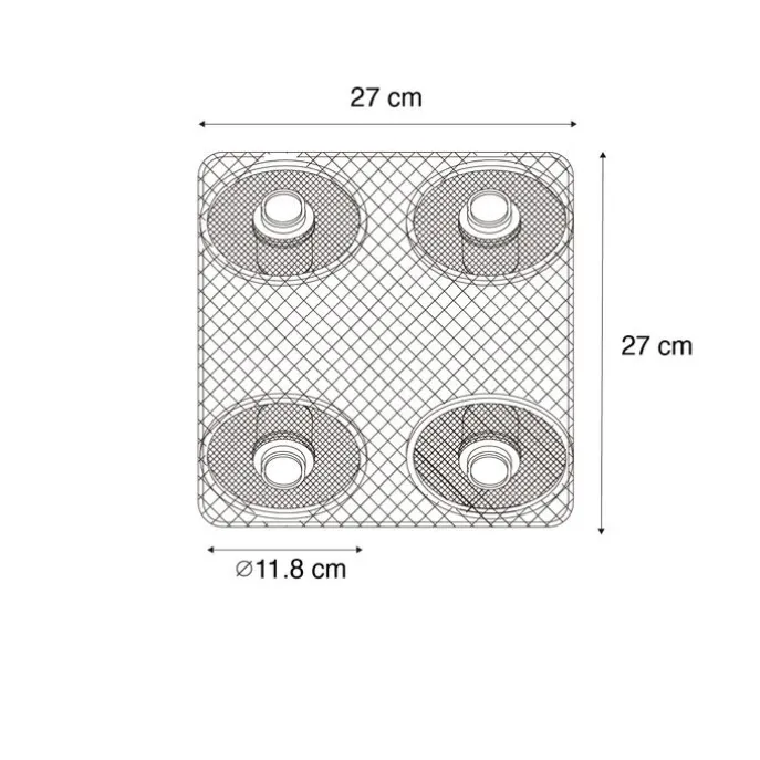 Industrieller Deckenstrahler schwarz mit Holz 4-flammig - Jasmijn