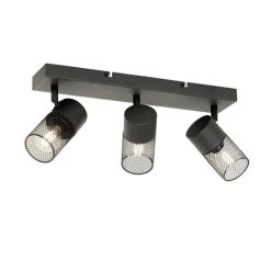 Industrieller Deckenstrahler schwarz 3-flammig verstellbar - Jim