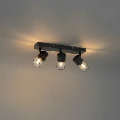 Industrieller Deckenstrahler schwarz 3-flammig verstellbar - Jim