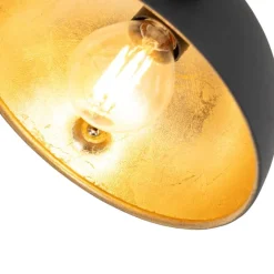 Industrieller 1-phasiger Schienenstrahler schwarz mit goldfarbenem Innenleben - Iconic Magnax