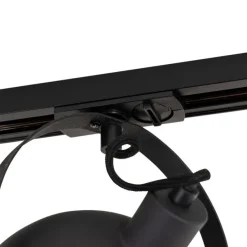 Industrieller 1-phasiger Schienenstrahler schwarz mit goldfarbenem Innenleben - Iconic Magnax