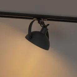 Industrieller 1-phasiger Schienenstrahler schwarz mit goldfarbenem Innenleben - Iconic Magnax