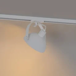 Industrieller Schienenstrahler weiß mit silbernem Innenleben - Iconic Magnax