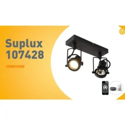 Industrieller Smart Spot schwarz inkl. 2 WiFi GU10 - Suplux