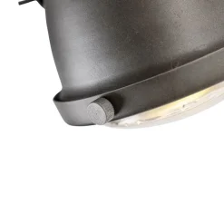 Industrieller Smart Spot grau mit Holz inkl. 2 WiFi GU10 - Emado