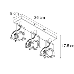 Industrieller Spot stahl 3-flammig kippbar - Suplux