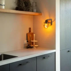 Industriespot dunkelgrau mit verstellbarem Holz – Arthur