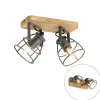 Industriespot dunkelgrau mit Holz verstellbar 2-flammig – Arthur