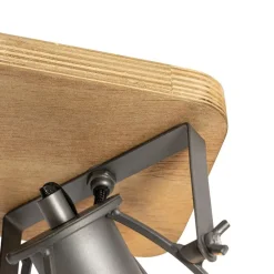 Industriespot dunkelgrau mit Holz verstellbar 2-flammig – Arthur