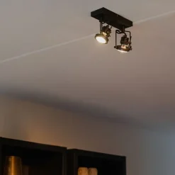 Industriespot schwarz 2-flammig - Suplux