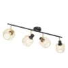 Industriespot schwarz mit goldenen 4-Lichtern - Bliss Mesh