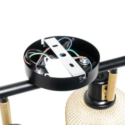 Industriespot schwarz mit goldenen 4-Lichtern - Bliss Mesh