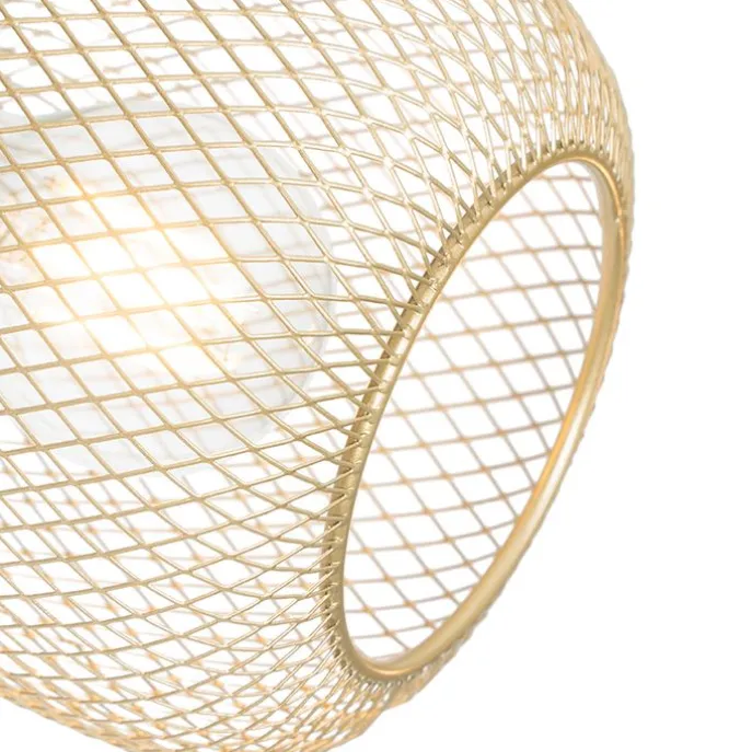 Industriespot schwarz mit goldenen 4-Lichtern - Bliss Mesh