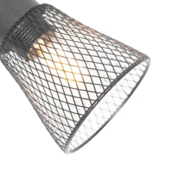 Industrie-Spot schwarz mit Holz 2-flammig - Kristina