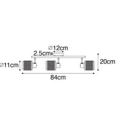 Industrie-Spot Schwarz mit Gold 3-Licht - Kayden