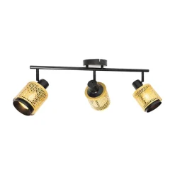 Industrie-Spot Schwarz mit Gold 3-Licht - Kayden