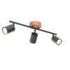 Industrie-Spot schwarz mit Holz schwenkbar 3-flammig - Jeana