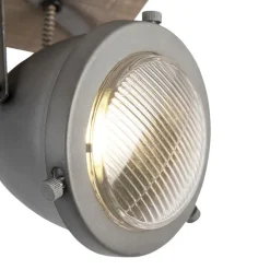 Industriespot Stahl mit Holz kippbar 3-Licht - Emado