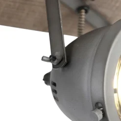 Industriespot Stahl mit Holz kippbar 3-Licht - Emado