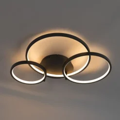 Intelligente Deckenleuchte schwarz 3-flammig mit Fernbedienung - Rondas