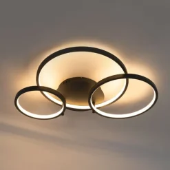 Intelligente Deckenleuchte schwarz 3-flammig mit Fernbedienung - Rondas