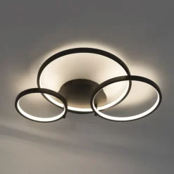 Intelligente Deckenleuchte schwarz 3-flammig mit Fernbedienung - Rondas