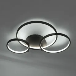 Intelligente Deckenleuchte schwarz 3-flammig mit Fernbedienung - Rondas