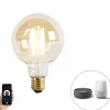 Intelligente E27-LED-Lampe, dimmbar bis warm, G95, Gold, 7 W, 806 lm, 1800 K – 3000 K