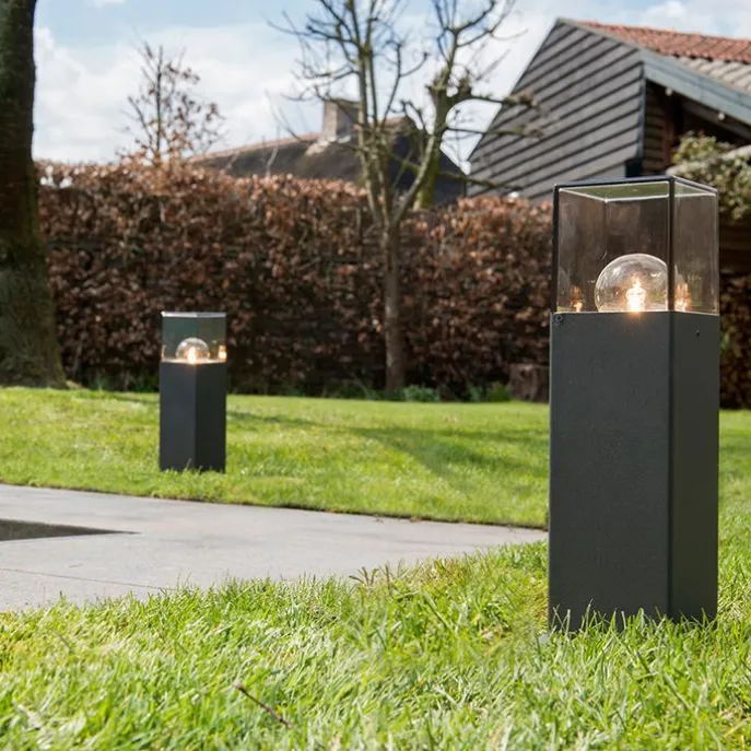 Intelligente industrielle Steh-Außenleuchte Anthrazit 30 cm inkl. WLAN P45 - Dänemark