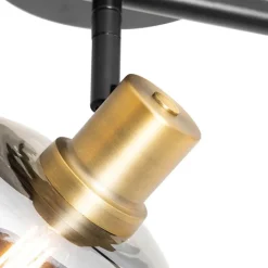 Intelligenter Deckenstrahler schwarz mit Rauchglas länglich inkl. 3 Wifi P45 - Zuzanna