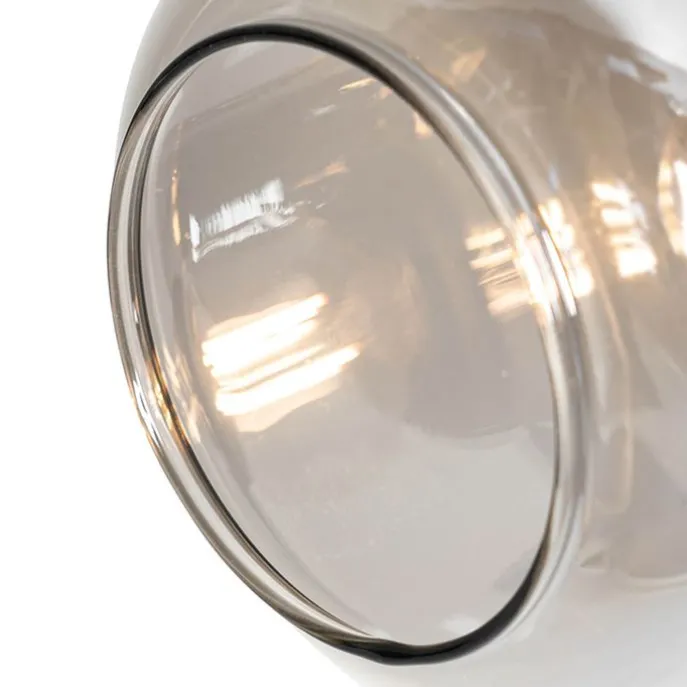 Intelligenter Deckenstrahler schwarz mit Rauchglas länglich inkl. 3 Wifi P45 - Zuzanna