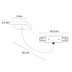 I-Stromversorgung mit quadratischer Montageplatte für 1-phasige Schiene schwarz - Iconic