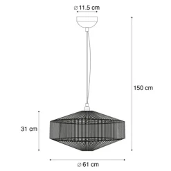 Japandi Hängelampe braunes Seil 61cm - Svea
