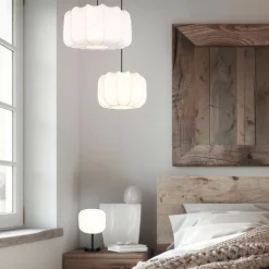 Japandi Hängelampe Schwarz mit Weiß 40cm - Madleine