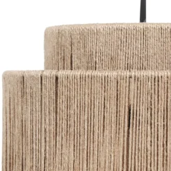 Japandi Hängelampe schwarz mit braunem Seil 4-flammig - Smilla