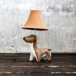 Kinder Tischleuchte Dackel Braun inkl. LED - Waldi