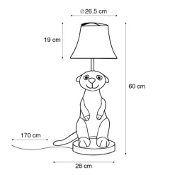 Kinder-Tischleuchte Erdmännchen beige - Eddie