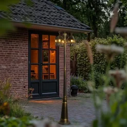 Klassische Außenlaterne Antikgold mit klarem Glas 198cm IP44 - London