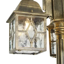 Klassische Außenlaterne Antikgold mit klarem Glas 198cm IP44 - London