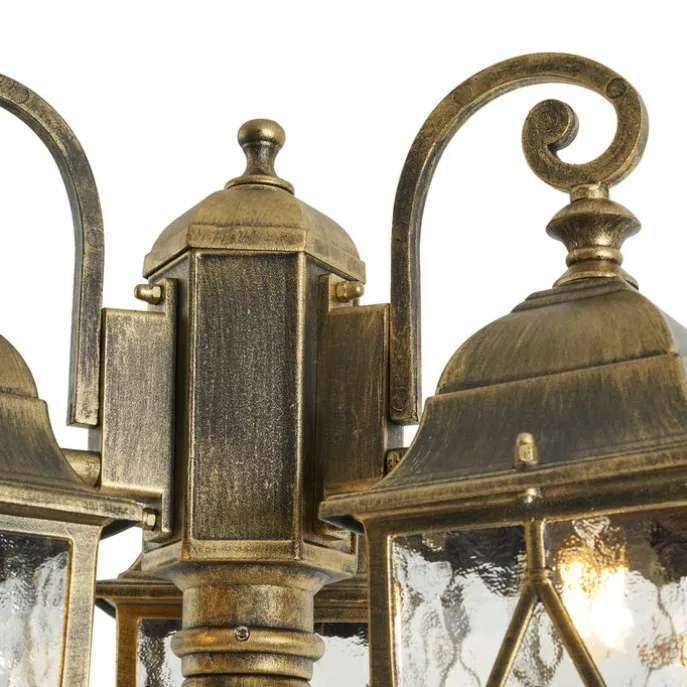 Klassische Außenlaterne Antikgold mit klarem Glas 198cm IP44 - London