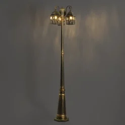 Klassische Außenlaterne Antikgold mit klarem Glas 198cm IP44 - London