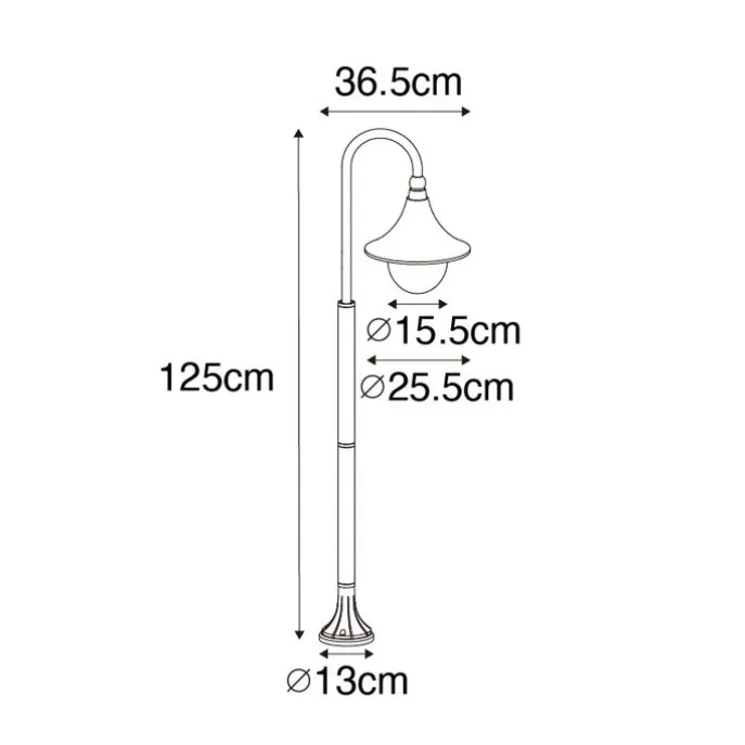 Klassische Außenlaterne Antikgold 125 cm IP44 - Daphne