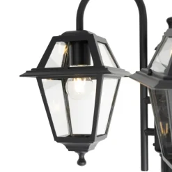Klassische Außenlaterne schwarz 235 cm 3-Licht IP44 - Berta