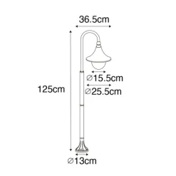 Klassische Außenlaterne schwarz 125 cm IP44 - Daphne