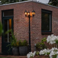 Klassische Laterne schwarz 3-Licht IP44 - Hauptstadt