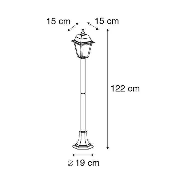 Klassische Laterne schwarz 122 cm - Hauptstadt