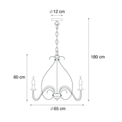 Klassischer Kronleuchter Creme 8-flammig - Giuseppe