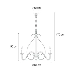 Klassischer Kronleuchter Creme 5-flammig - Giuseppe