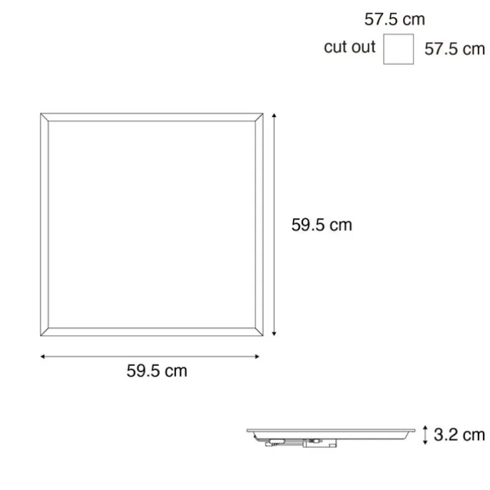 LED-Einbaupanel weiß quadratisch inkl. LED 3000K - 6500K mit Dip-Schalter - Seagal