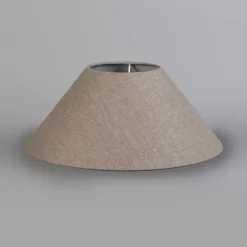 Leinenschirm Grau Rund Abgeschrägt 40/15/16